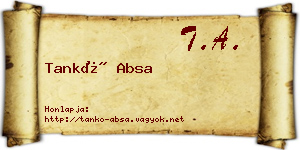 Tankó Absa névjegykártya